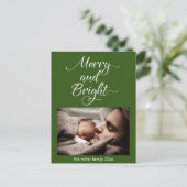 kerstsieraden en heldere persoonlijke foto briefkaart (Staand voorkant)