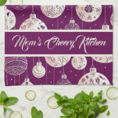 kerstsieraden op Plum Kitchen Towel Theedoek (Gevouwen)