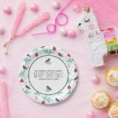 Kerstsieraden Winterfoliage en vogelpatroon Papieren Bordje (Feest)