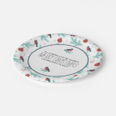 Kerstsieraden Winterfoliage en vogelpatroon Papieren Bordje (Gekanteld)