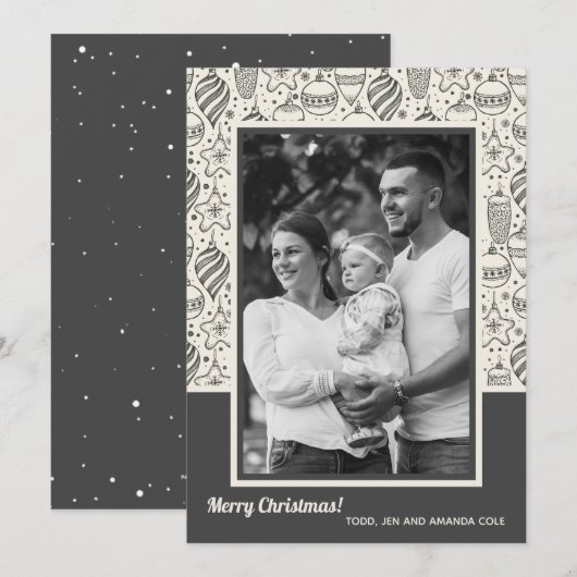 kerstsierfoto feestdagenkaart (Voorkant / Achterkant)