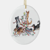 kerstsierhond keramisch ornament (Rechts)