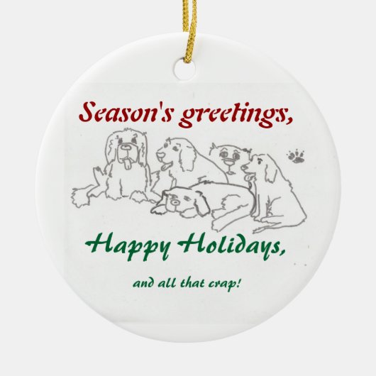 kerstsierhondenpakket keramisch ornament (Voorkant)