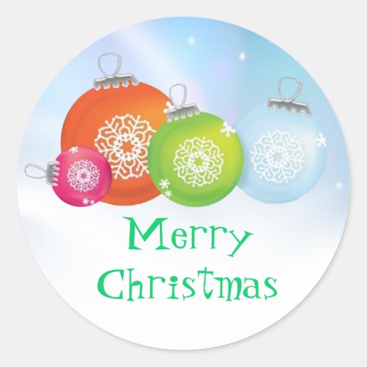 Kerstsierkers Ronde Sticker (Voorkant)