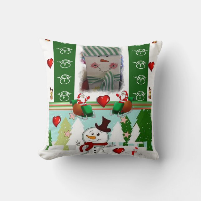 kerstSierkussen Snowman Kussen (Voorkant)