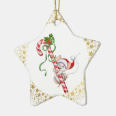 kerstsiermuis keramisch ornament (Links)