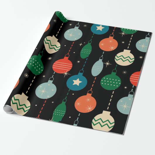  kerstsierpatronen cadeaupapier (Uitgerold)