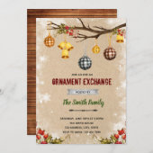 kerstsieruitnodiging kaart (Voorkant / Achterkant)