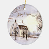 Kerstsierwinter in New England Keramisch Ornament (Links)
