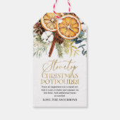 Kerstsimmerend potpourri voor op het fornuis cadeaulabel (Achterkant)