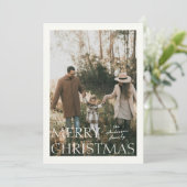 Kerstsimpliciteit Foto Vakantiewenskaart Feestdagenkaart (Staand voorkant)