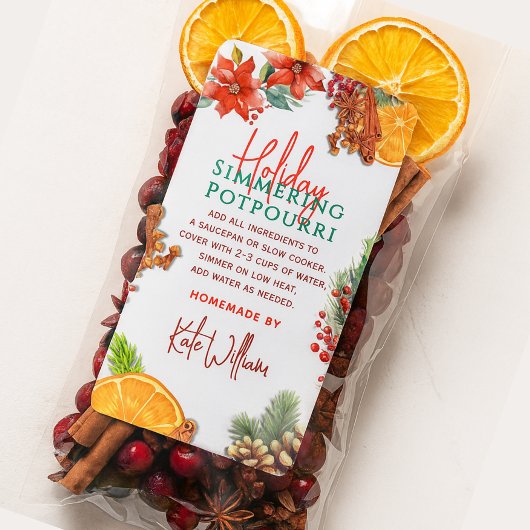 Kerstsims potpourri op het fornuis etiket
