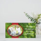 Kerstsjabloon Familie Foto Op Maat Vakantie Feestdagenkaart (Staand voorkant)