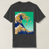 Kerstsjiiba Inu in Great Wave T-shirt (Design voorkant)
