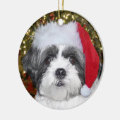 Kerstsjiih Tzu Dog Keramisch Ornament (Links)
