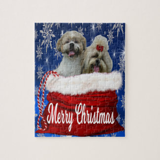 Kerstsjiih tzu Dog Legpuzzel