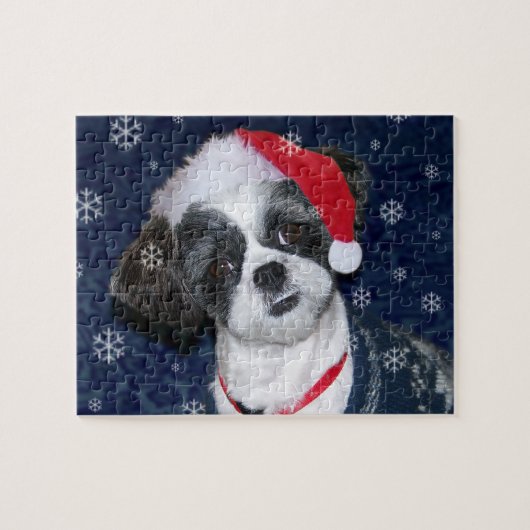 Kerstsjiih Tzu Dog Legpuzzel (Horizontaal)