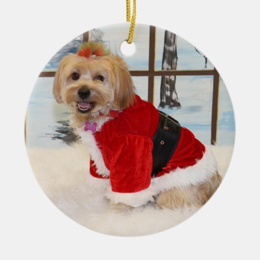 Kerstsjiih Tzu Dog Ornament (Voorkant)