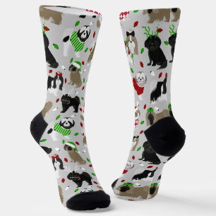 Kerstsjiih Tzu Dogs Sokken