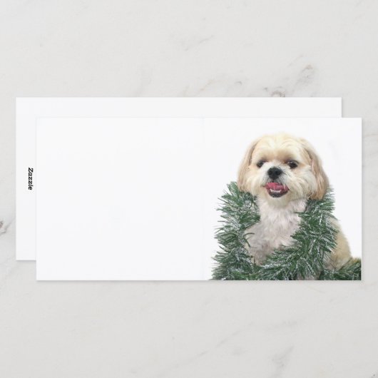 Kerstsjiih Tzu Feestdagenkaart (Voorkant / Achterkant)