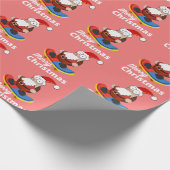 Kerstskateboarden Cadeaupapier (Hoek)