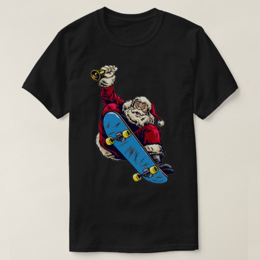 Kerstskateboarden Santa 66 T-shirt (Design voorkant)