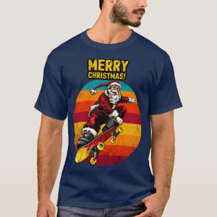 Kerstskateboarden Santa Funny Santa Claus Gi T-shirt