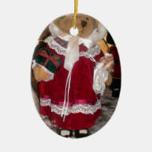 Kerstskater Teddy Bear Collectie. Keramisch Ornament (Voorkant)