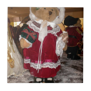 Kerstskater Teddy Bear Collectie. Tegeltje