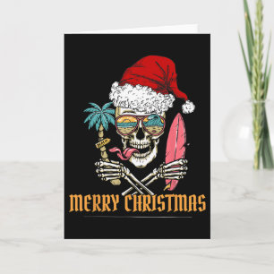 Kerstskelet voor de zomer -- Cool strand surfen Sa Kaart