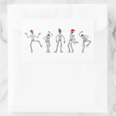 Kerstskeletten dansen rechthoekige sticker (Tas)