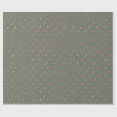 kerstsla groene rode snoepsnoep schattig cadeaupapier (Vlak)