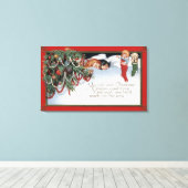 Kerstslaapkinderen en een gedicht canvas afdruk (Insitu (Houten vloer))
