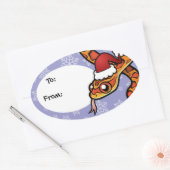 Kerstslang Ovale Sticker (Envelop)
