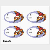 Kerstslang Ovale Sticker (Vel)