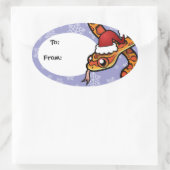 Kerstslang Ovale Sticker (Tas)