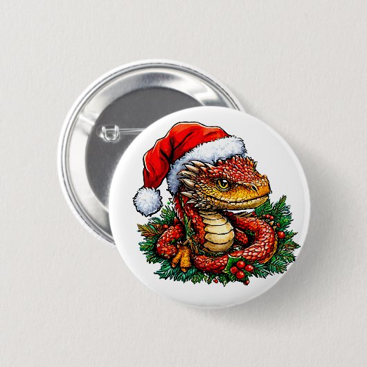 kerstslang ronde button 5,7 cm (Voorkant /achterkant)