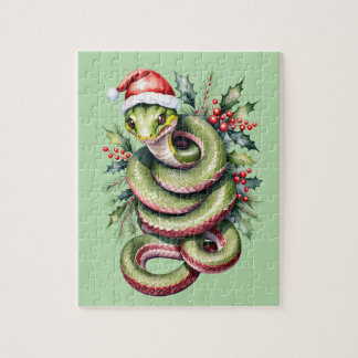 Kerstslang Winter Hulst Bladeren Legpuzzel