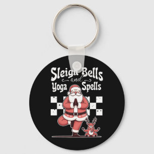 Kerstslede Bellen En Yoga Spreuken Kerstman Santa  Sleutelhanger
