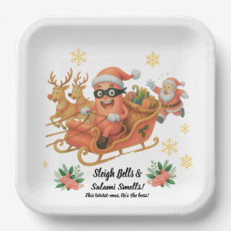 Kerstsleden & Salami Geuren! Papieren Bordje
