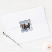 Kerstslee gevuld met cadeautjes vierkante sticker (Envelop)