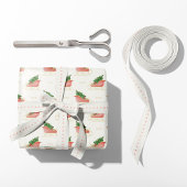 Kerstslee met boom en geschenken cadeaupapier