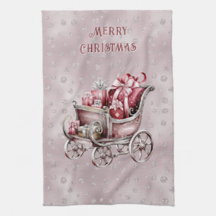 Kerstslee met cadeaus Vakantie Keuken Handdoek