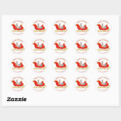 Kerstslee Witte Bull Terrier Hond Ronde Sticker (Vel)