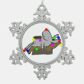 kerstsleutel tin sneeuwvlok ornament (Voorkant)
