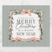 Kerstslinger lint frame likeurfles etiket (Enkel label)