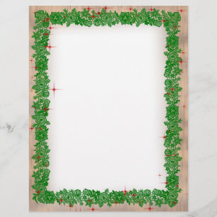 Kerstslinger met nep hout briefpapier briefhoofd