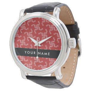 Kerstslinger, Rood, Uw naam, Personaliseer Horloge
