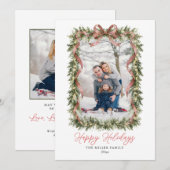 Kerstslingerlint Feestdagenkaart (Voorkant / Achterkant)