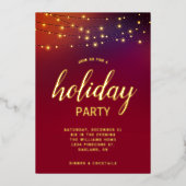 Kerstslingers Feestelijke Kerstparty Folie Uitnodiging (Voorkant)